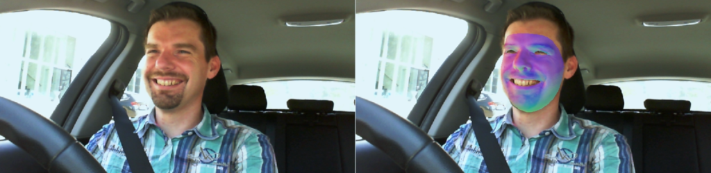 FaceInCar: Real-time Dense Monocular Face Tracking of a Driver